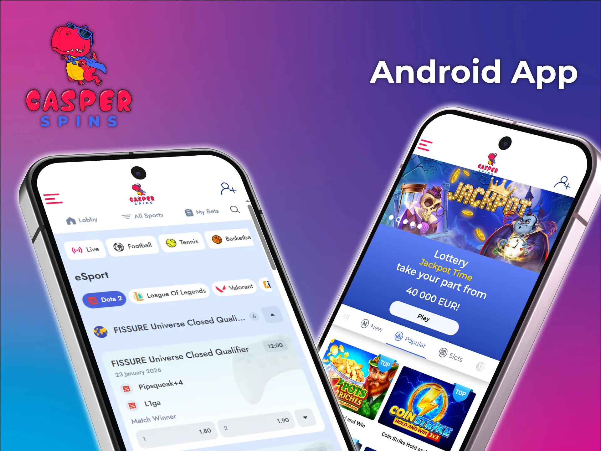 Download the Casper Spins casino Android app.